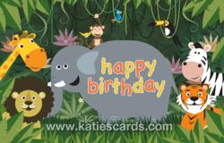 'Jungle Jingle' Birthday ecard from www.katiescards.com